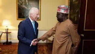 King greets Nigerian president for first UK state visit in 37 years