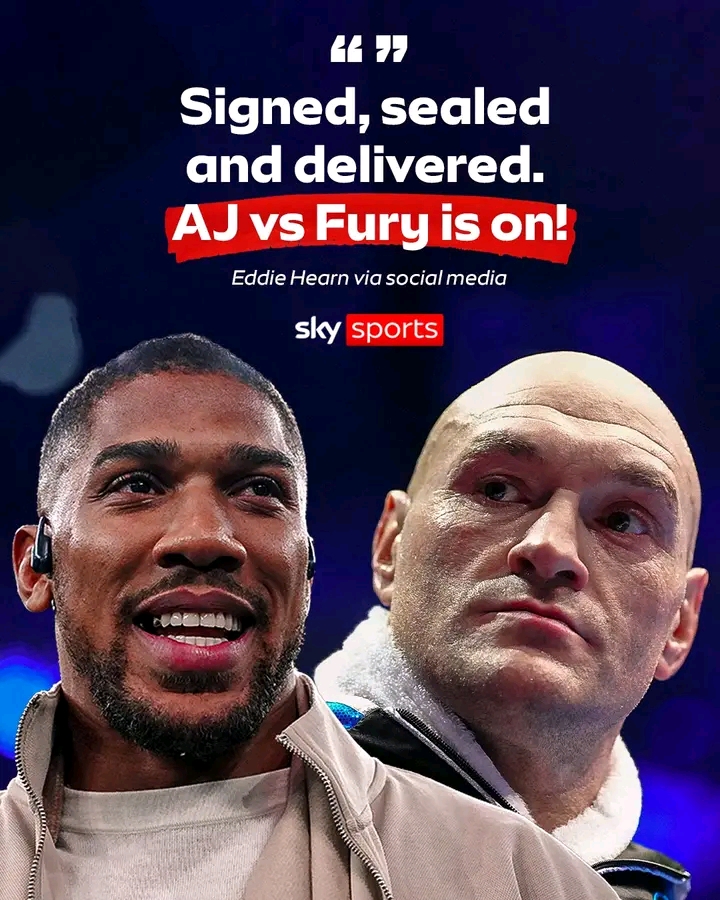 ANTHONY JOSHUA SIGNS DEAL TO FIGHT TYSON FURY