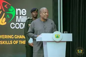 300,000 Ghanaians to be trained under One Million Coders this year - Mahama  